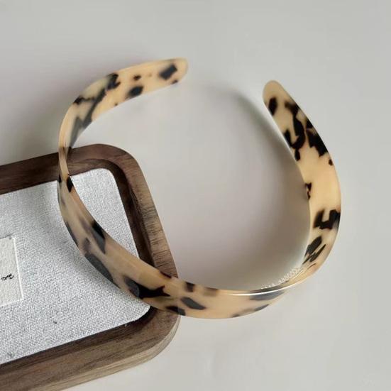 Dámský Vlasový Obruč Rozšířený Design Protiskluzové Zuby Čelenka Acetátová Deska Vysoká Pevnost