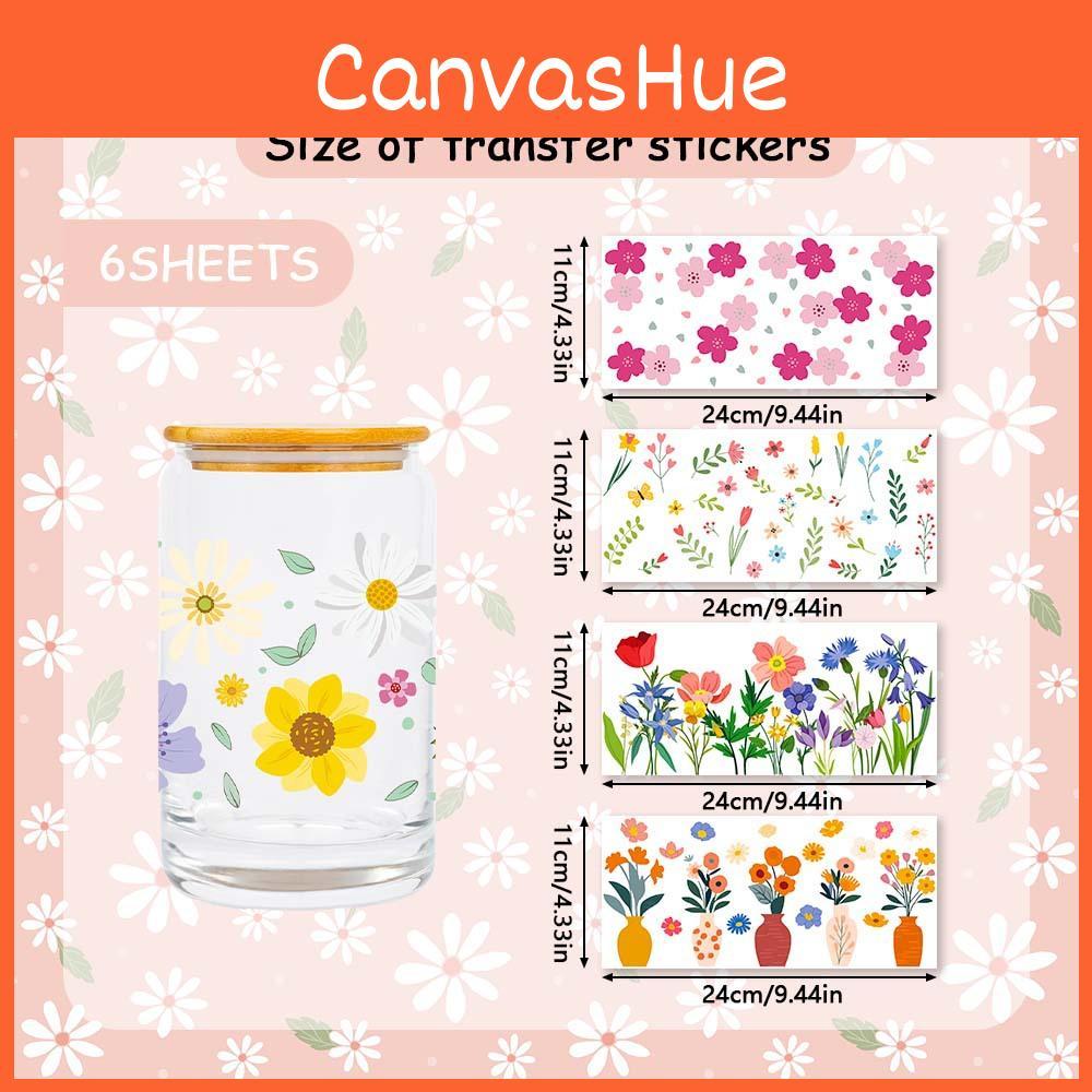 Und Pflanze Blumenmuster Wasserbecher Transfer Dekorativer Aufkleber Geschenke Für