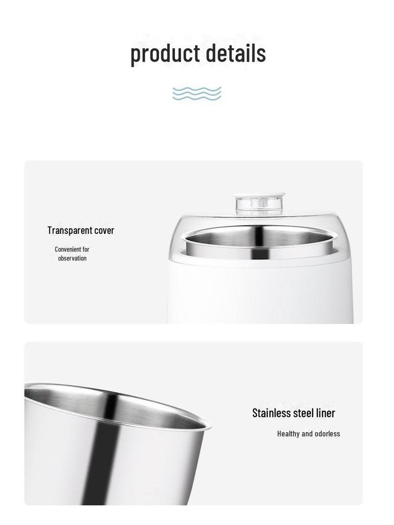 Compact Multi-Function Yogurt Maker with Stainless Steel Liner