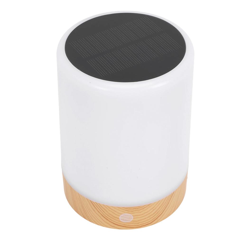 Solar Night Light Efficient Monocrystalline Silicon Solar Panel Wood Grain Table Lamp Lantern for Home Garden Patio