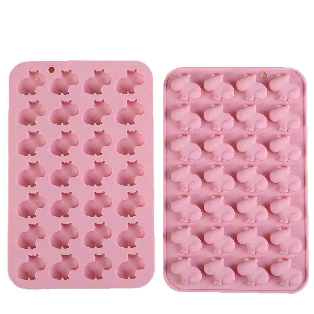 3D Capybara Silicone Mold Cartoon Animal Chocolate Cookies Ice Cube Tray Gummy Jelly Soap For Baby Shower Cake Decoration Tools