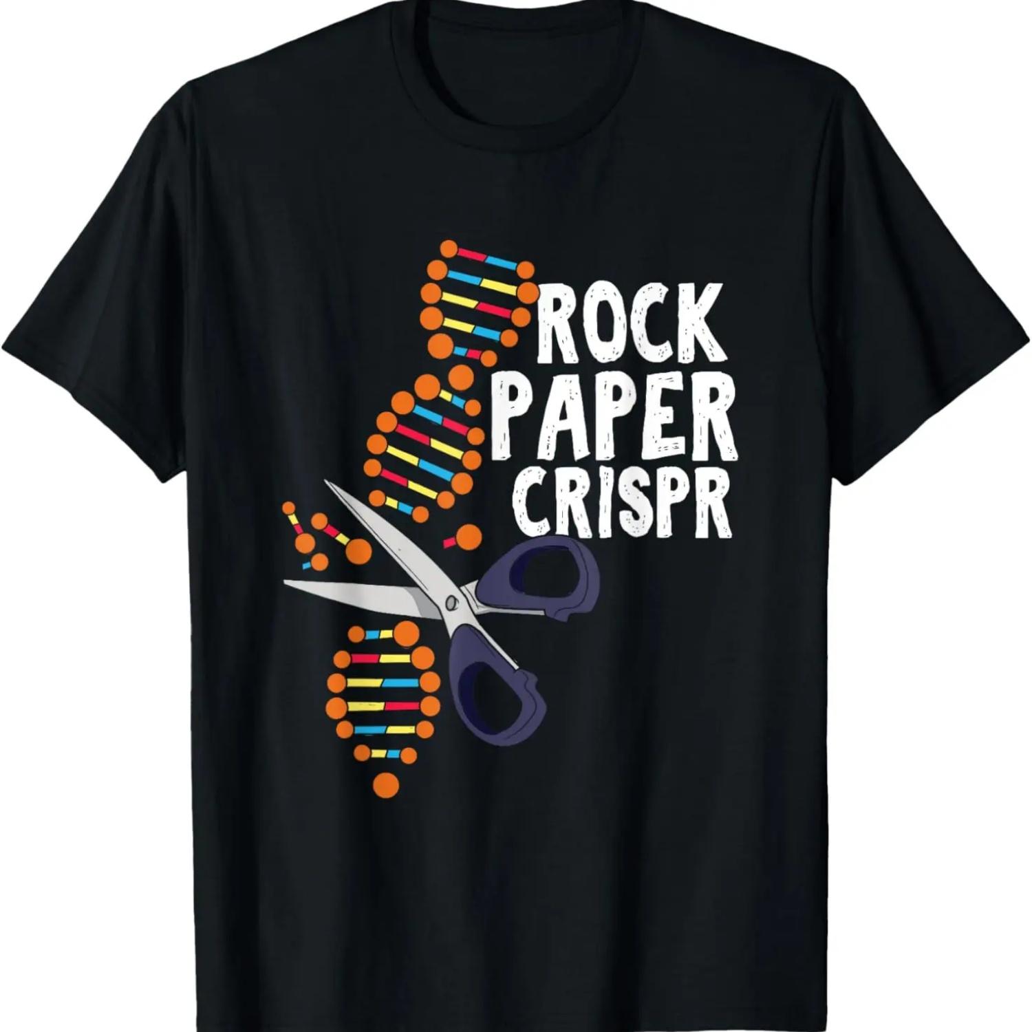 Камень Ножницы CRISPR ДНК Биолог Генетическая Инженерия Наука Футболка S чёрный