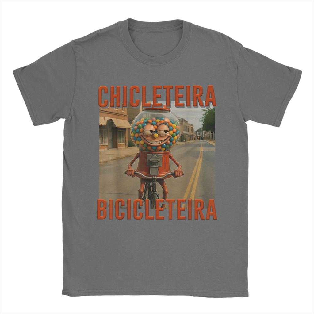 KI Meme Kaugummi Fahrradfahrer Brainrot Italienischer Witz Lustiges T-Shirt für Herren T-Shirts Rundhals Kurzarm T-Shirt Kleidung