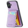 FIERRE SHANN For iPhone 16 Plus Case Card Holder Kickstand Leather RFID Blocking Back Cover