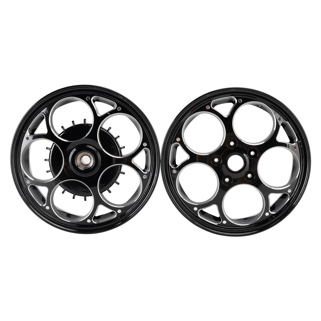 Front & Rear Wheel Rim Set 3.0x12" Black For Vespa Sprint Primavera 50 125 150