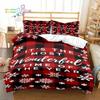 Christmas Snow Pattern With Text Bedding Set Single Twin Full Queen King Size Bed Set Aldult Boys Bedroom 3D Print
