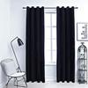 Vidaxl Black Velvet Blackout Curtains with Eyelets, 2 Pcs.