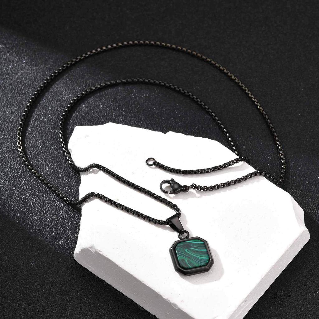 Stainless Steel Square Pendant Men, Sweater Stacked Necklace, Natural Tiger Eye Sweater Chain Nc-892