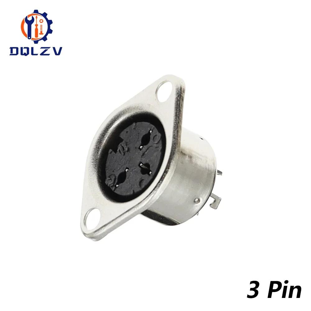 Metal 3 4 5 6 7 8 Pin DIN Female Socket Hulled Panel Mount Chassis Connector Soldering Iron
