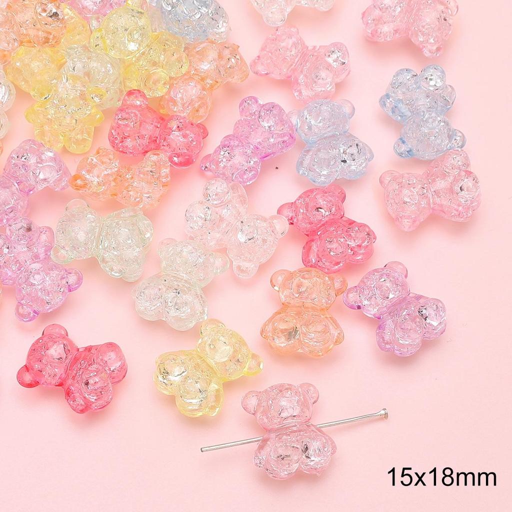 Acrylic Crack Pattern Beads for Handmade Bear Bow Jewelry