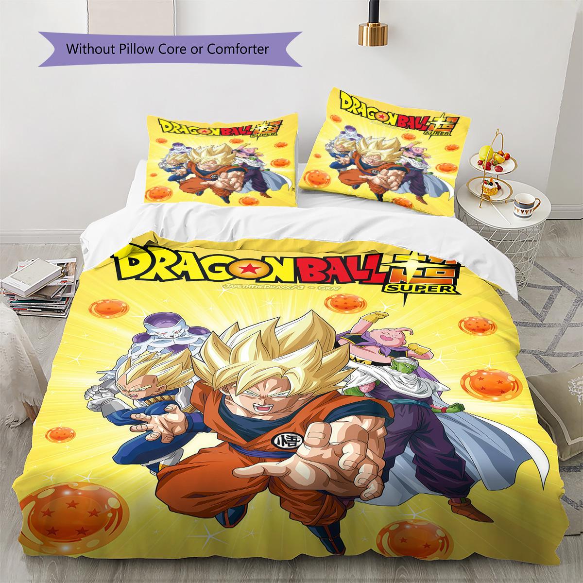 

Dragon Ball Adventure Bedding Set Soft Duvet Cover with Pillowcases Breathable Bedding for Bedroom Hotel 135x200cm