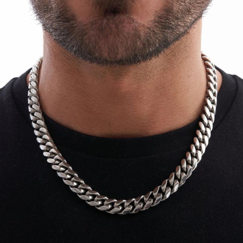 1pc Gentle Stainless Steel Chain Necklace Unisex Hip Hop Neck Chain Necklaces Strong Strong Strong Strong Strong