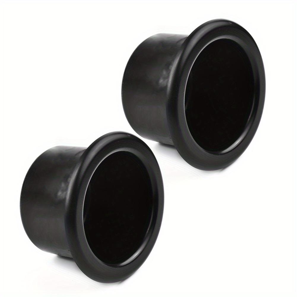 2 soportes de plástico negro para vasos de agua y bebidas, soporte de cenicero empotrado, accesorios universales para autocaravanas, coches, barcos, remolques.