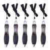 5Pcs Squeezable Round Pens Ballpoint Pen with Ropes Red Blue Black Green Orange