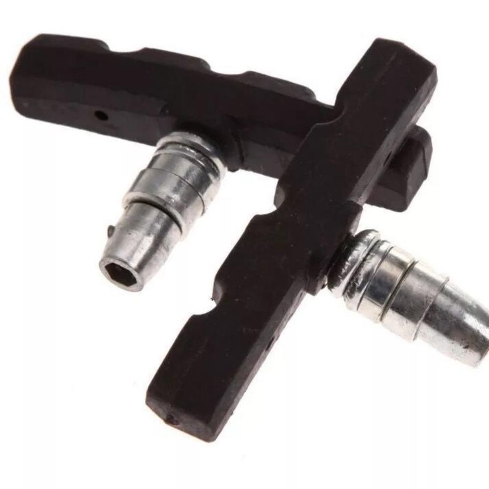 2/4pcs Black Rubber V-Brake Pads for Mountain Bikes Silent Brake Belt Screw Pad Blocks 2.76inch Replacement Brake Pads