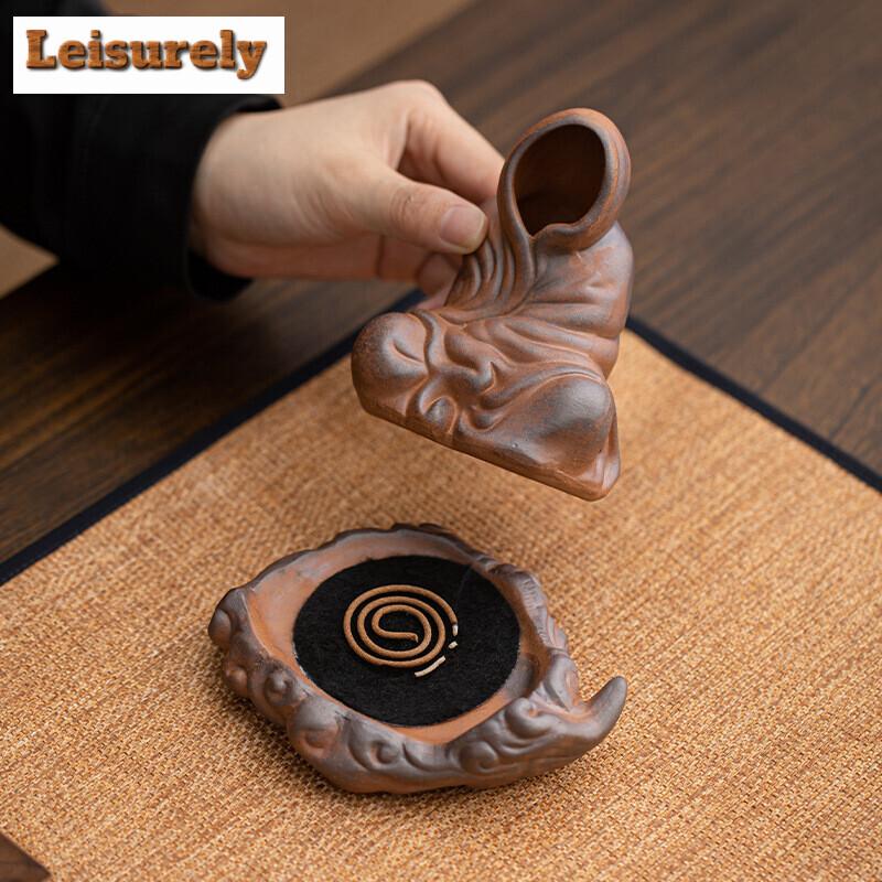 Zen Enlightenment Incense Stove Raw Mine Coarse Incense Burner Phaseless Buddha Aromatherapy Seat Holder Indoor Room Ornaments