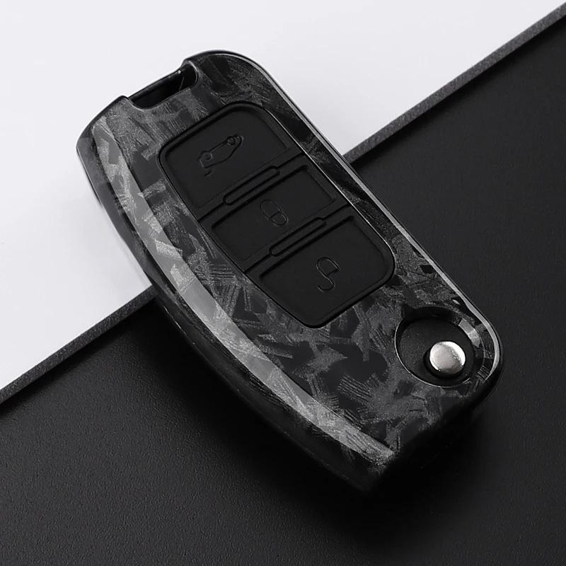 

Abs Carbon Fiber Style Car Key Case Cover For Ford Fiesta Focus 2 C-Max Ecosport S-Max Fusion Mondeo Protected Keychain Fob Bag