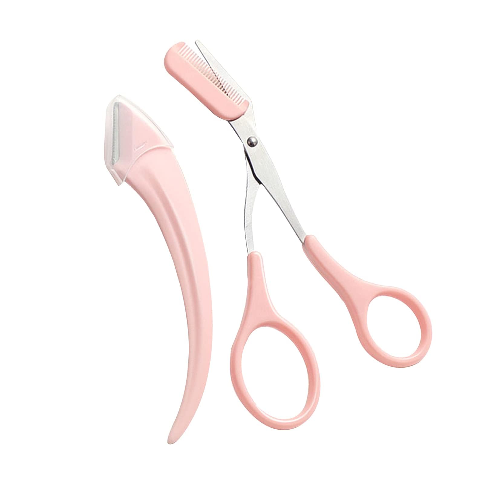KIRA Non Electrical Eyebrow Scissors with Comb,Professional Precision Eyebrow Trimmer Set, Razor,Non Slip Eyebrow Trimming Scissors Small Eyebrow G