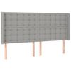 VidaXL Headboard with Ears Light Grey 163x16x118-128 Cm Fabric3120020