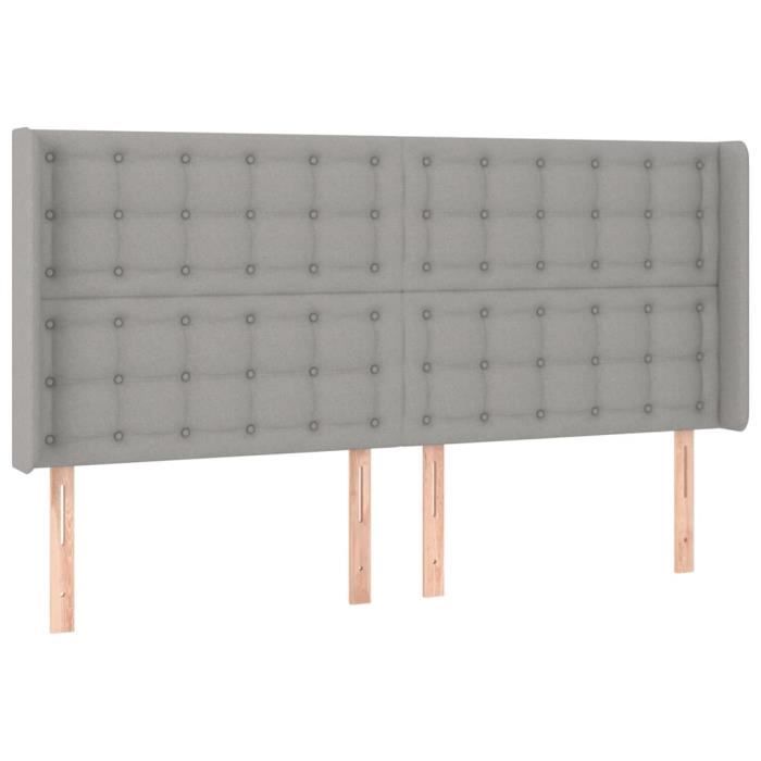 VidaXL Headboard with Ears Light Grey 163x16x118-128 Cm Fabric3120020