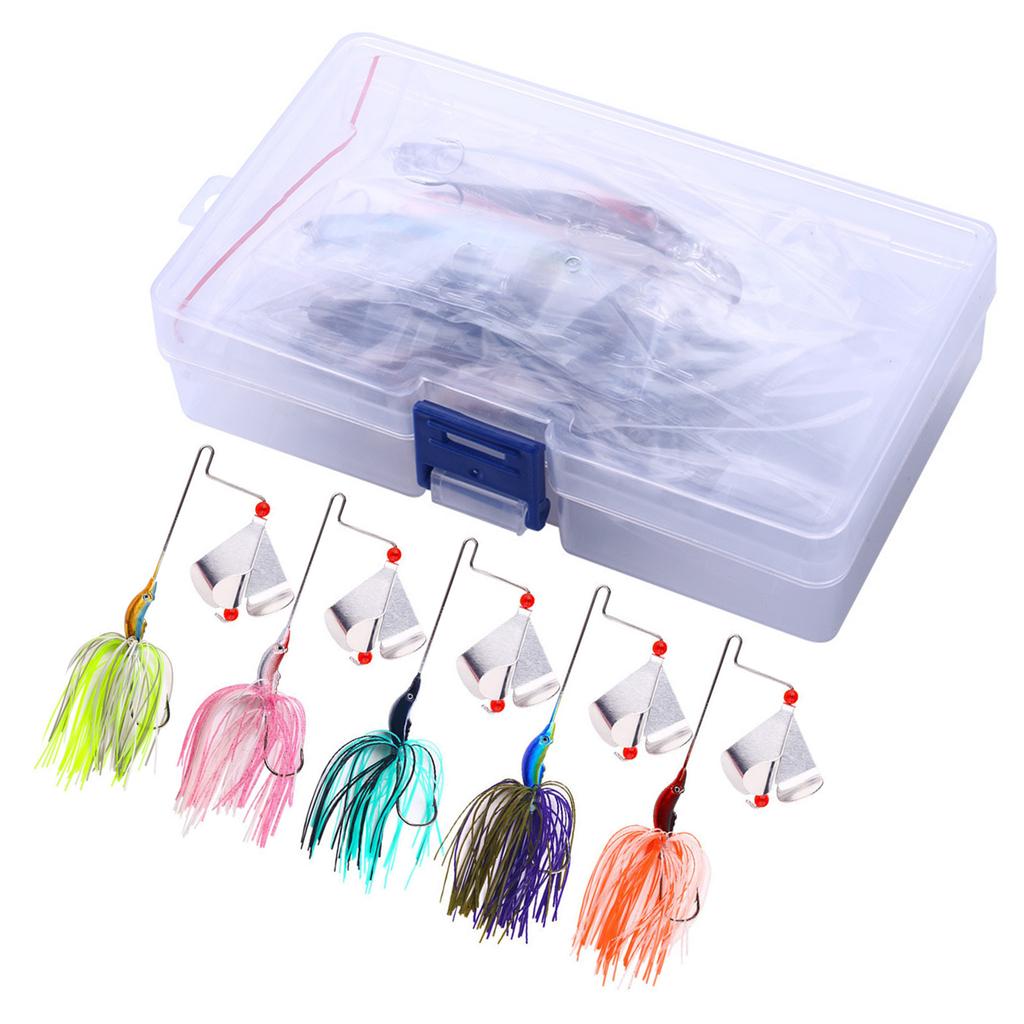 5Pcs Spinnerbait Fishing Lures Kit Fishing Buzzbait Lures Spinner Baits Swim Jigs Fishing Lure for Bass Trout Salmon