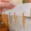 Silver Color Multi-Layer Chain Earrings Long Tassel Piercing Trend Copper Drop Earring Female Ear Accessories Gifts