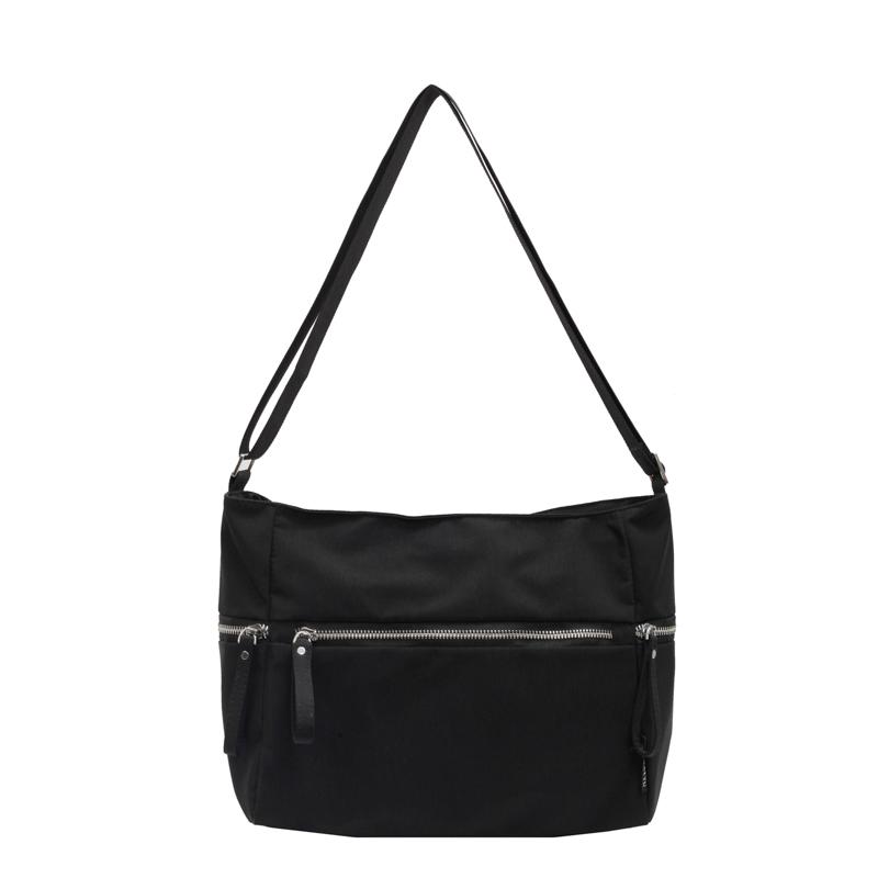 

Сумки через плечо из нейлона с застежкой-молнией и швейными нитками, новые однотонные модные сумки через плечо с внутренним карманом на молнии, распродажа, универсальные