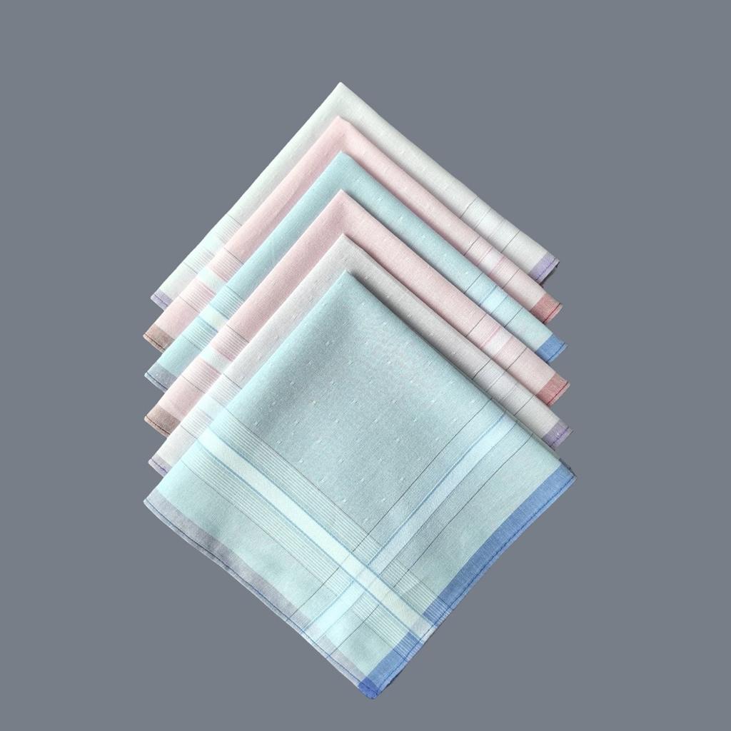 29x29cm Plain Handkerchief for Male Casual Use Pocket Cloth Soft Breathable Square Handkerchief Towel for AllAges 6PCS