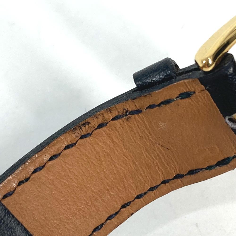 HERMES Medor Quartz Bracelet Watch Watch Clock Wristwatch Leather Black