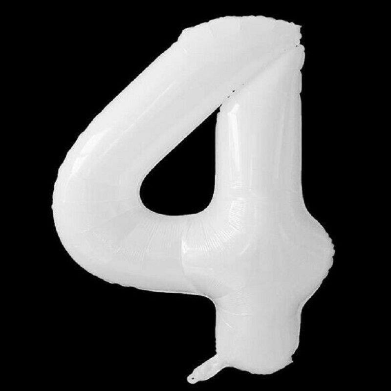 Large 40" White Giant Number Age Foil Balloons Helium Air Happy Birthday Party