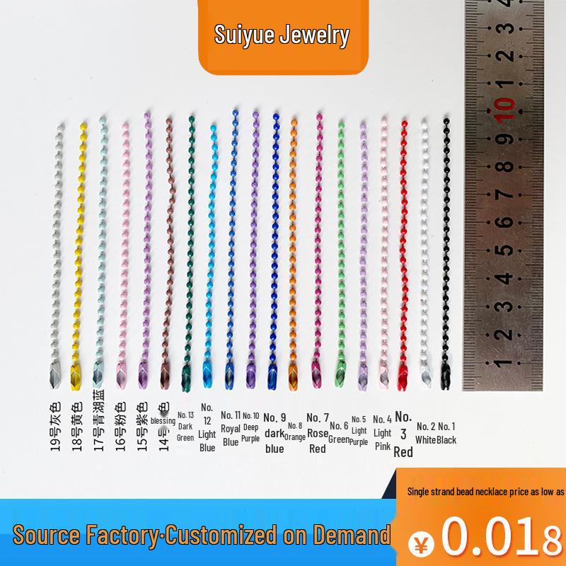 Colorful Bead Chain Painted Ball DIY Jewelry & Tag Accessories