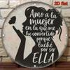 Metal Wall Art Spanish Woman Gift Motivational Latino Silhouette Quote 20x20 cm