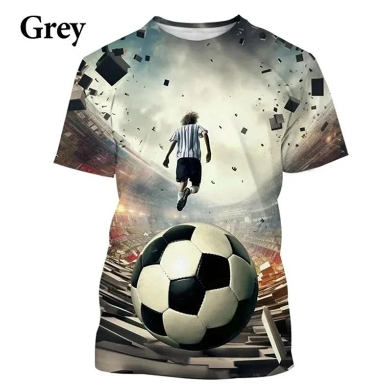 Fashion Creative Football 3D Print Pattern T-shirts Dizzy Super Cool Harajuku Style Casual Short-sleeved T Shirt