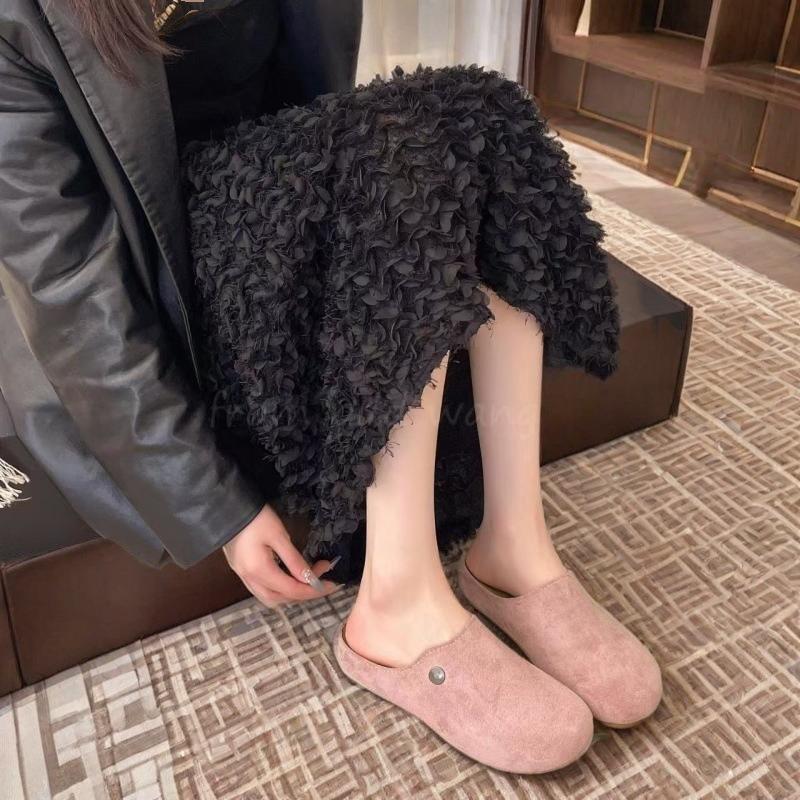 Thick-soled Outer Wear Spring and Summer New Soft-faced Big-headed Shoes, Lazy People Pedal a Bag Head and Half Slippers