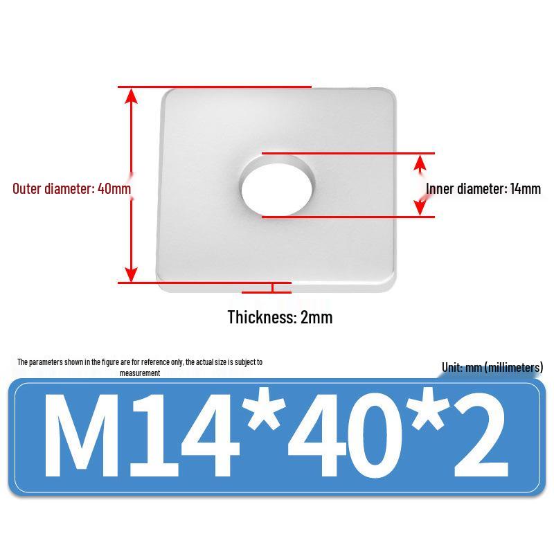 304 Stainless Steel Thickened Square Flat Washers M4-M24