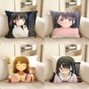 1pc Yui Hanasaka Anime Characters Pillow Case Fashion Square Pillowcase Bedroom Sofa Room Ins Decoration Leisure