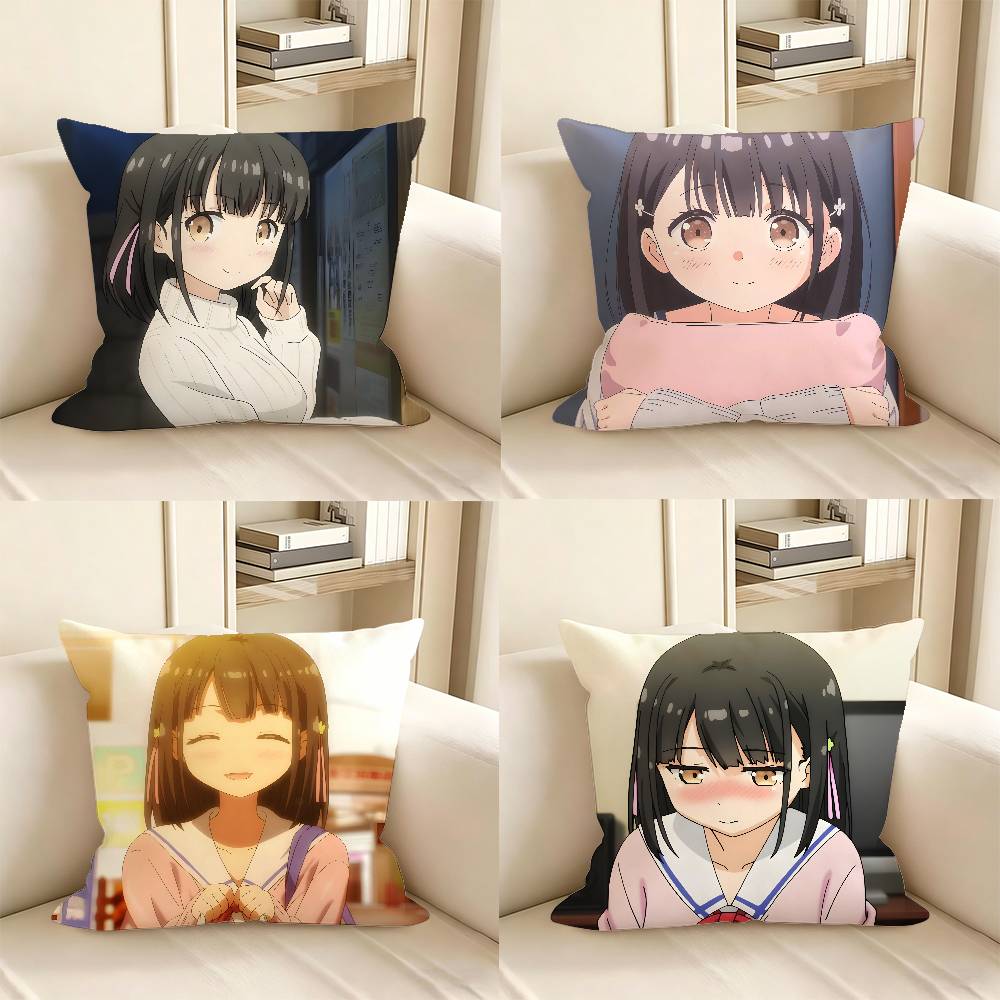 1pc Yui Hanasaka Anime Characters Pillow Case Fashion Square Pillowcase Bedroom Sofa Room Ins Decoration Leisure