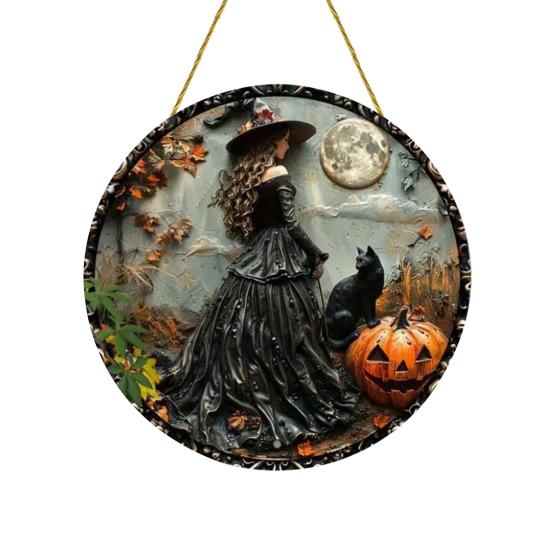

Yousheng Подвесное украшение Ведьма Витражный акрил 2D Ловец солнца Ведьма на Луне Украшение для дома комнаты окон стен садов автомобилей 15 cm C