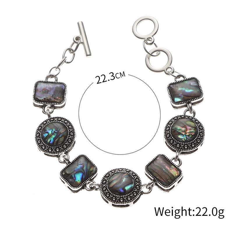 Nueva pulsera de concha natural con hebilla ajustable de tres vueltas, moderna y retro.