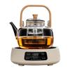 2024 Electric Ceramic Tea Maker and Glass Kettle Set - High Temperature Resistant for Steaming and Boiling, Integrated White Tea Set.