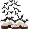 Halloween Party Cupcake Toppers Bat Shape Paper Picks for DIY Halloween Decorations Party Supplies Set of 12
