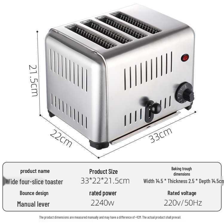 Commercial Toaster Oven: 4-Slice & 6-Slice Bread Maker for Home Use—Perfect for Toasting, Sandwiches, Breakfast, Baking, and Roujiamo