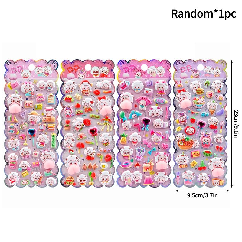 2-4pcs 3d Relief Bubble Stickers Cute Rabbit Cartoon Children Diy Stickers Phone Cases Handmade Diy Materials Sticker