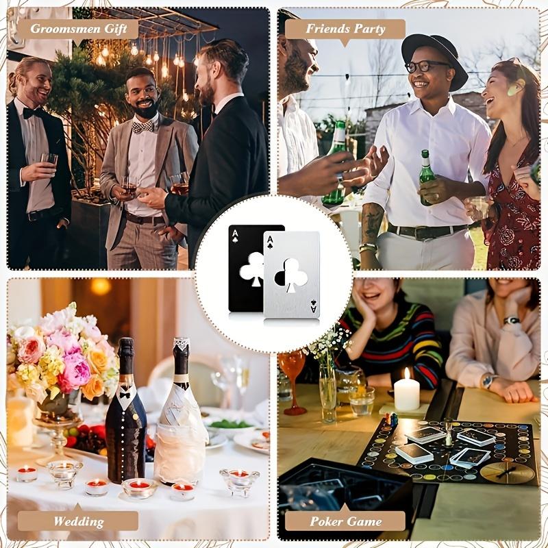 Ein kreativer pokerförmiger Flaschenöffner aus Edelstahl im Kreditkartenformat für Bars und Restaurants, Bier Goldener Flaschenöffner Geschenk