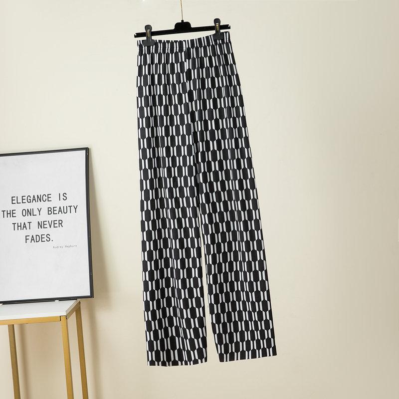 2023 Women's Plus Size Summer Rayon Nine-Point Casual Wide-Leg Pants