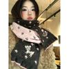 Double-sided knitted deer scarf female winter Korean atmosphere thickened to keep warm student couple wool small scarf neck protection