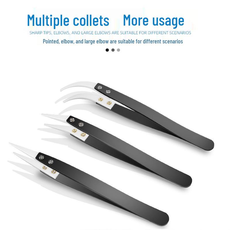 Anti-static Insulated Ceramic Tweezers: Non-magnetic, Acid-resistant, for Electricians and Experimental Use