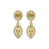 Luxenter 925 Sterling Silver and Fine Padparadscha Earrings Finished In 18 Carat Yellow Gold - Ontary