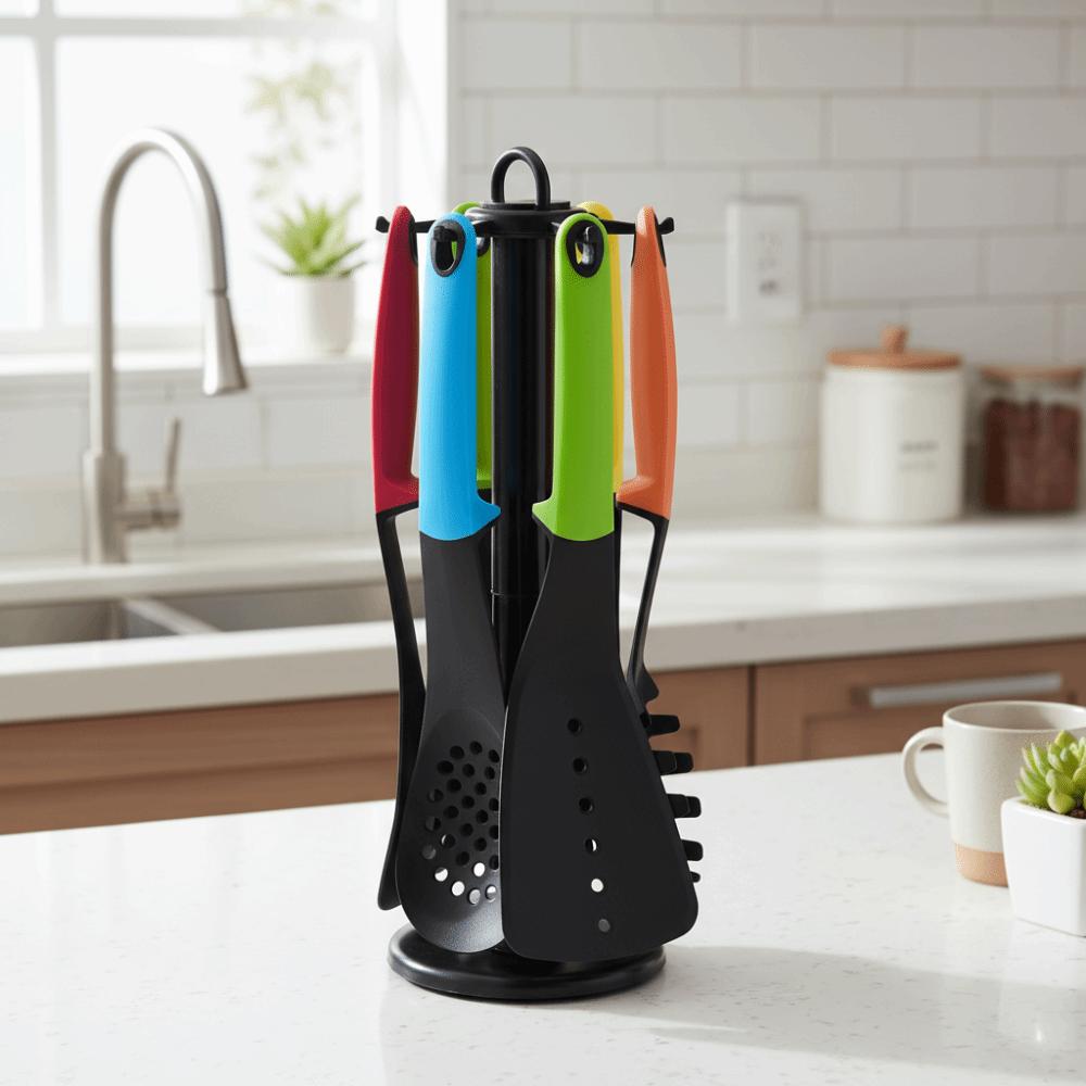 7Pcs/Set Non Stick Cooking Spatula Set Heat-resistant Frying Turner Set Slotted Spoon  Nonstick Pan