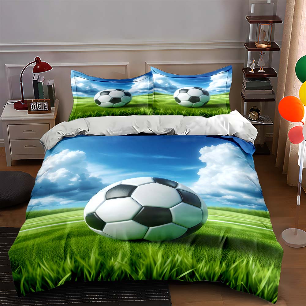 

Soccer field design. Bedding Duvet cover sets Duvet covers Pillowcases gifts (1 * Duvet Cover 2 * Pillowcases, without duvet insert) 135x200cm
